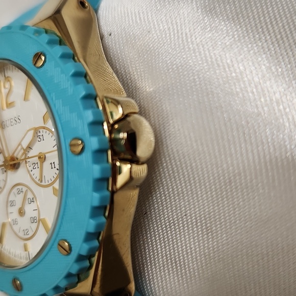 Turquoise and Gold Guess Watch - Picture 6 of 7